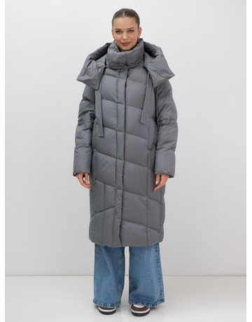 Длинный зимний пуховик для женщин с капюшоном