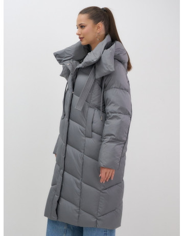 Длинный зимний пуховик для женщин с капюшоном