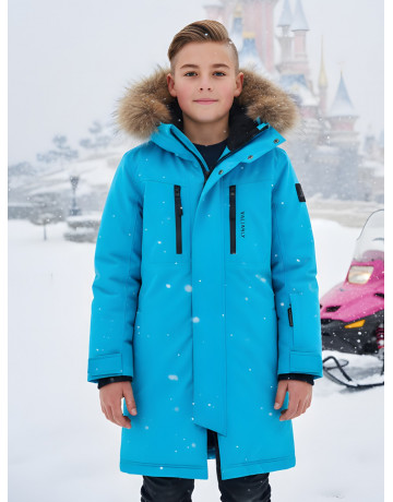 Зимняя парка с мехом енота для мальчика-подростка