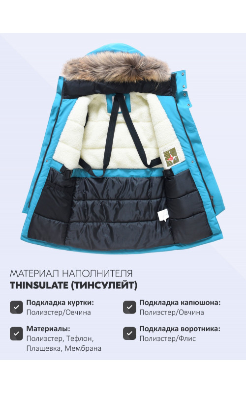 Зимняя парка с мехом енота для мальчика-подростка