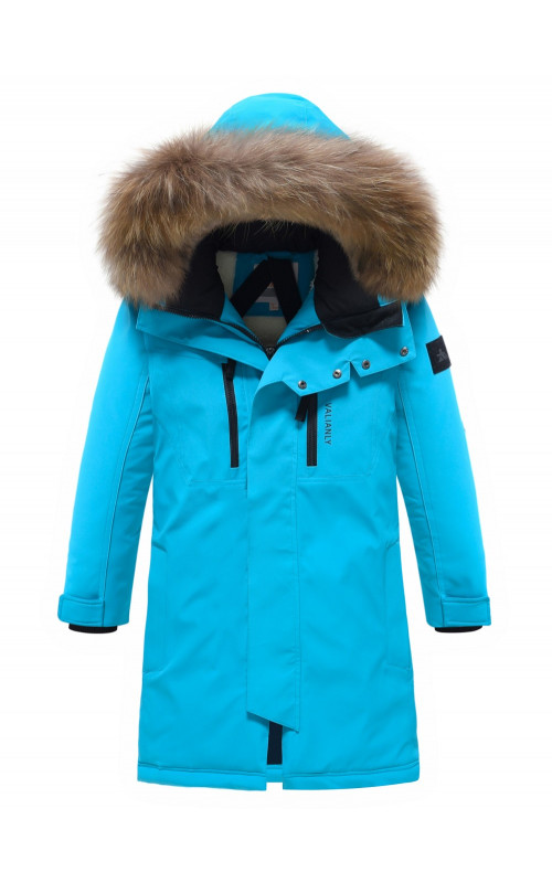 Зимняя парка с мехом енота для мальчика-подростка