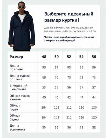 Мужская спортивная парка с капюшоном, тёмно-синяя.