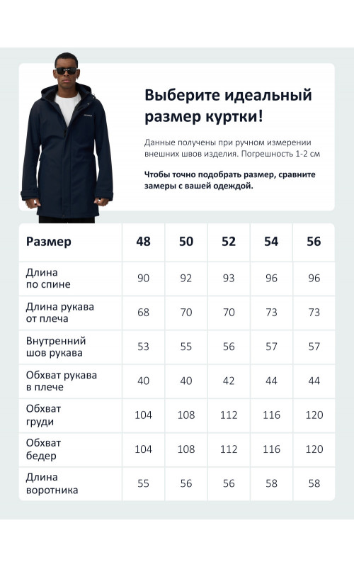 Мужская спортивная парка с капюшоном, тёмно-синяя.