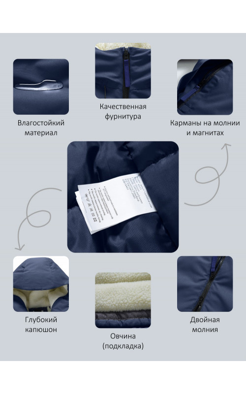 Мужская зимняя парка с капюшоном для активного отдыха