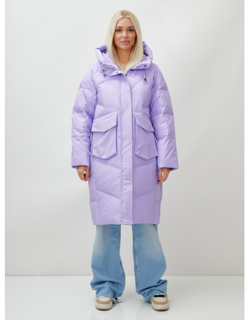 Длинный зимний пуховик с капюшоном «Летучая мышь» для женщин