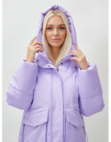 Длинный зимний пуховик с капюшоном «Летучая мышь» для женщин