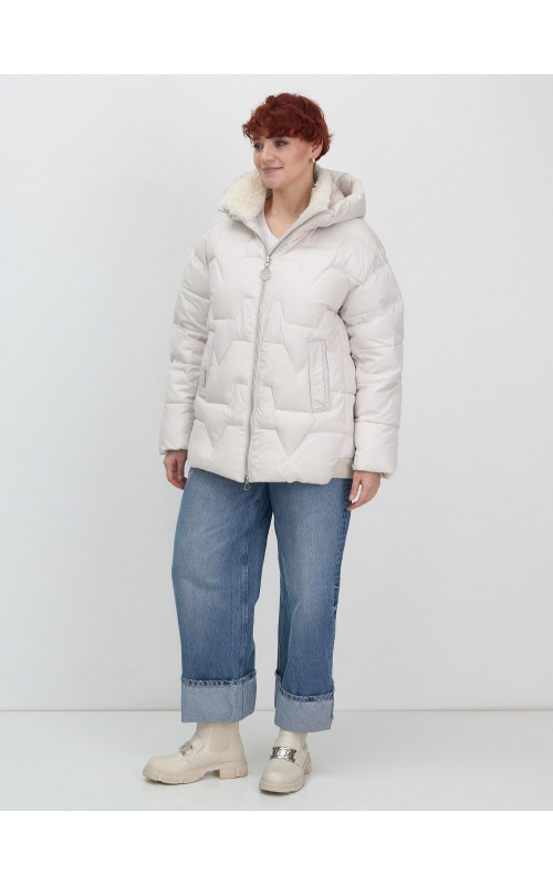 Зимний пуховик с искусственной овчиной для женщин: стиль и тепло