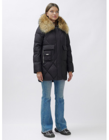 Женская зимняя куртка премиум-класса с мехом енота.