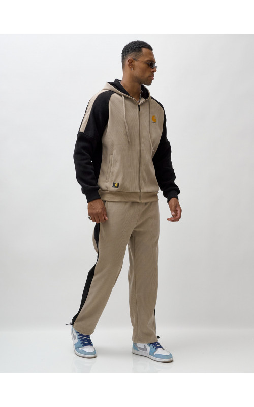 Мужской утеплённый спортивный костюм с начёсом для осени