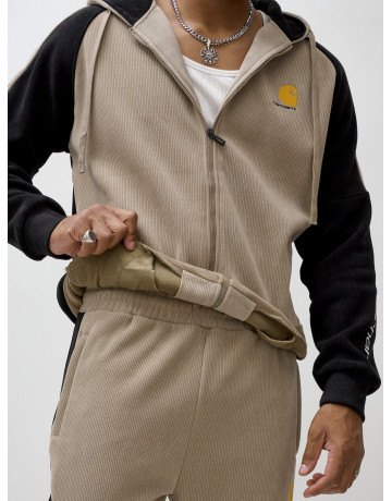 Мужской утеплённый спортивный костюм с начёсом для осени