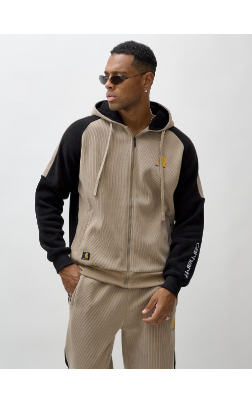 Мужской утеплённый спортивный костюм с начёсом для осени