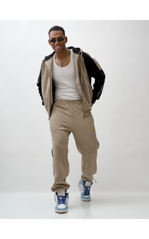 Мужской утеплённый спортивный костюм с начёсом для осени