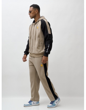 Мужской утеплённый спортивный костюм с начёсом для осени