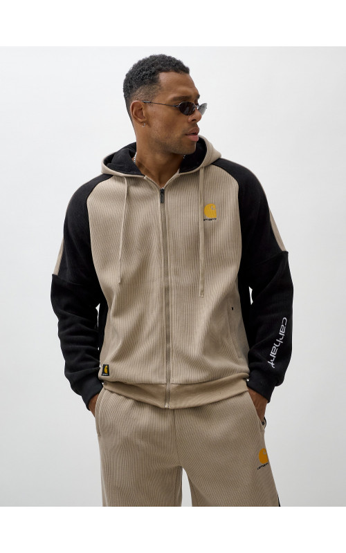 Мужской утеплённый спортивный костюм с начёсом для осени