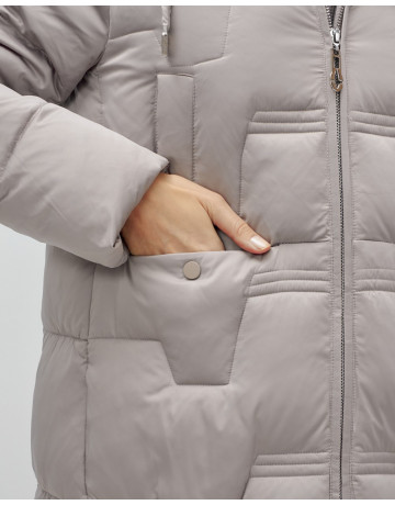 Длинный женский пуховик с капюшоном для зимы