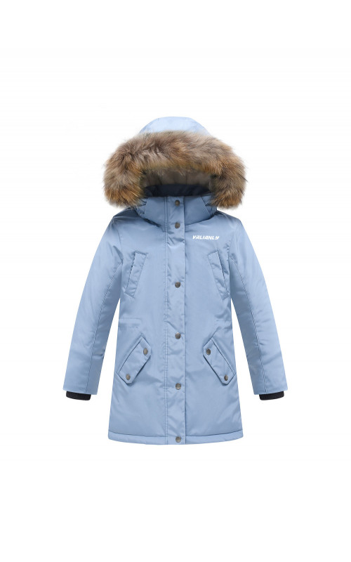 Зимняя детская куртка-парка для девочки. Удлинённый крой.
