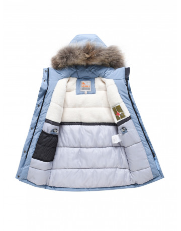 Зимняя детская куртка-парка для девочки. Удлинённый крой.