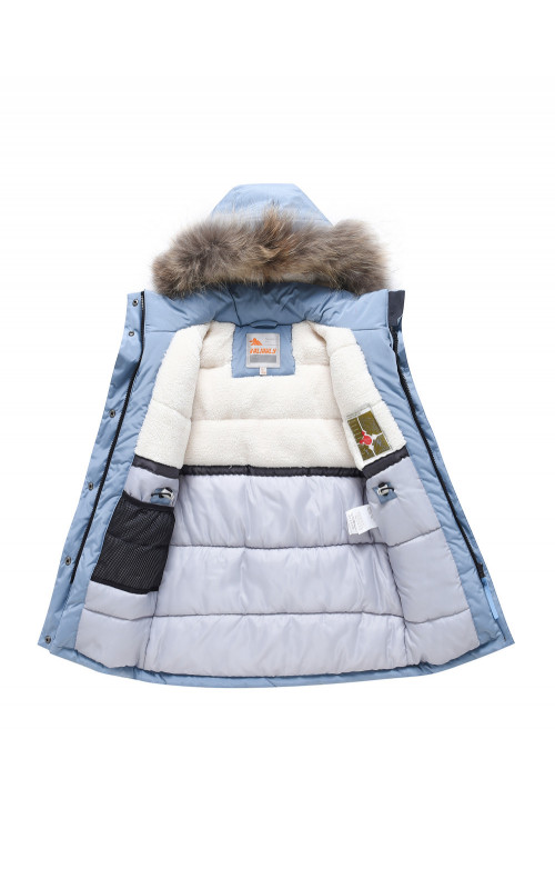 Зимняя детская куртка-парка для девочки. Удлинённый крой.