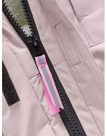 Зимняя парка для девочек розовая с капюшоном.