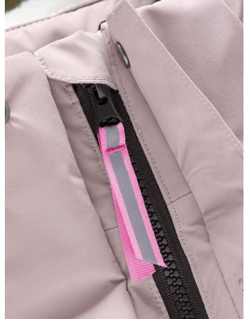 Зимняя парка для девочек розовая с капюшоном.