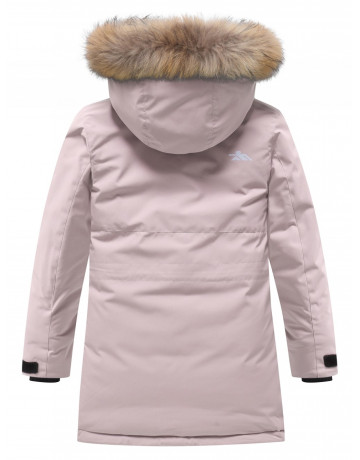 Зимняя парка для девочек розовая с капюшоном.